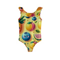 Fruits Fresh Sweet Pattern Kids  Frill Swimsuit by Ravend