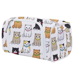 Cat Kitten Seamless Pattern Toiletries Pouch by Grandong