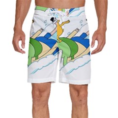 Adventure Time Finn And Jake Snow Men s Beach Shorts by Sarkoni