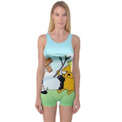 Adventure Time Finn And Jake Cartoon Network Parody One Piece Boyleg Swimsuit by Sarkoni