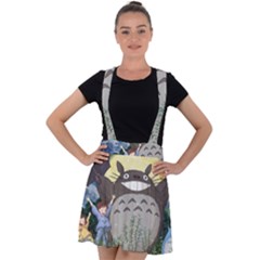 Illustration Anime Cartoon My Neighbor Totoro Velvet Suspender Skater Skirt by Sarkoni