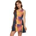 Illustration Trippy Psychedelic Astronaut Landscape Planet Mountains Tiered Sleeveless Mini Dress View3