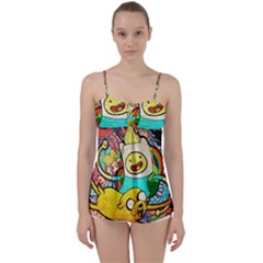 Painting Illustration Adventure Time Psychedelic Art Babydoll Tankini Top by Sarkoni