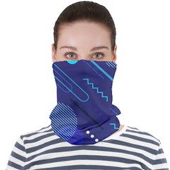 Classic Blue Background Abstract Style Face Seamless Bandana (adult) by Bedest