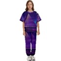 Egyptian Pyramids Night Landscape Cartoon Kids  T-Shirt and Pants Sports Set View1