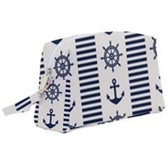 Nautical Seamless Pattern Vector Illustration Wristlet Pouch Bag (large) by Bedest