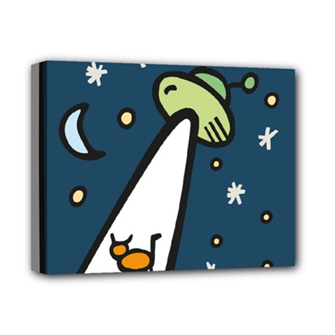 Ufo Alien Unidentified Flying Object Deluxe Canvas 14  X 11  (stretched) by Sarkoni