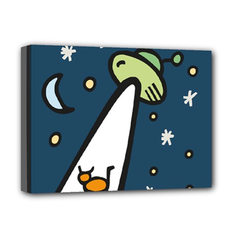 Ufo Alien Unidentified Flying Object Deluxe Canvas 16  X 12  (stretched)  by Sarkoni