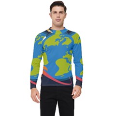 Spaceship Design Men s Long Sleeve Rash Guard by Bedest