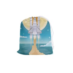 Space Exploration Illustration Drawstring Pouch (medium) by Bedest