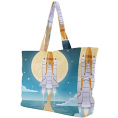 Space Exploration Illustration Simple Shoulder Bag by Bedest