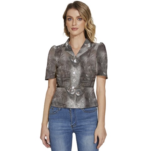 Han Solo In Carbonite Puffed Short Sleeve Button Up Jacket by Sarkoni