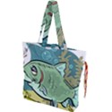 Fish Hook Worm Bait Water Hobby Drawstring Tote Bag View1