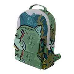 Fish Hook Worm Bait Water Hobby Flap Pocket Backpack (large) by Sarkoni