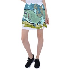 Fish Hook Worm Bait Water Hobby Tennis Skirt by Sarkoni