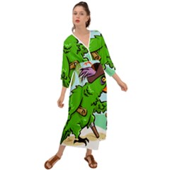 Parrot Hat Cartoon Captain Grecian Style  Maxi Dress by Sarkoni