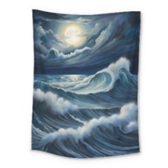 Waves Storm Sea Medium Tapestry by Bedest