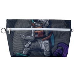 Illustration Astronaut Cosmonaut Paying Skateboard Sport Space With Astronaut Suit Handbag Organizer by Ndabl3x