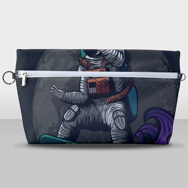 Illustration Astronaut Cosmonaut Paying Skateboard Sport Space With Astronaut Suit Handbag Organizer