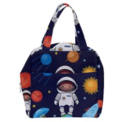 Boy Spaceman Space Rocket Ufo Planets Stars Boxy Hand Bag by Ndabl3x