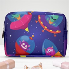 Cartoon Funny Aliens With Ufo Duck Starry Sky Set Make Up Pouch (medium) by Ndabl3x