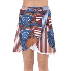 Gorilla Ape Zoo Mammal Usa Wrap Front Skirt by Sarkoni