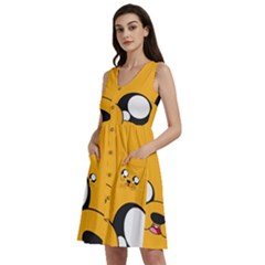 Adventure Time Cartoon Face Funny Happy Toon Sleeveless Dress With Pocket by Bedest