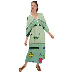 Adventure Time Bmo Beemo Green Grecian Style  Maxi Dress by Bedest