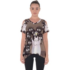 Cute Anime Scenery Artwork Fanart Cut Out Side Drop T-shirt by Bedest