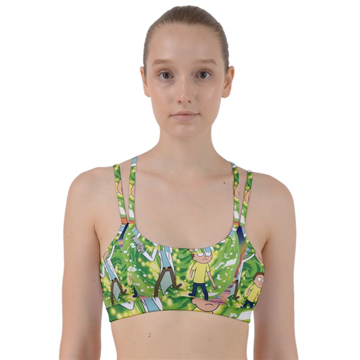 Rick And Morty Adventure Time Cartoon Line Them Up Sports Bra