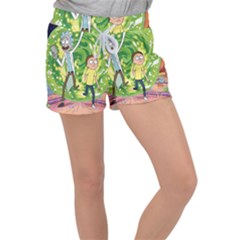 Rick And Morty Adventure Time Cartoon Women s Velour Lounge Shorts by Bedest