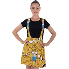 Adventure Time Finn Jake Cartoon Velvet Suspender Skater Skirt by Bedest