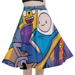 Adventure Time Finn  Jake Marceline A-line Full Circle Midi Skirt With Pocket by Bedest