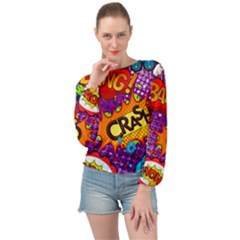 Crash Bang Adventure Time Art Boom Graffiti Banded Bottom Chiffon Top by Bedest