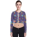 Space Seamless Patterns Long Sleeve Zip Up Bomber Jacket View1