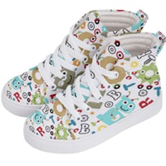 Seamless Pattern Vector With Funny Robots Cartoon Kids  Hi-top Skate Sneakers by Hannah976