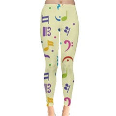 Seamless Pattern Musical Note Doodle Symbol Everyday Leggings  by Hannah976