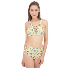 Seamless Pattern Musical Note Doodle Symbol Cage Up Bikini Set by Hannah976