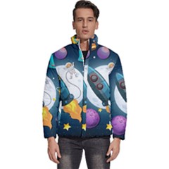 Spaceship Astronaut Space Men s Puffer Bubble Jacket Coat by Hannah976