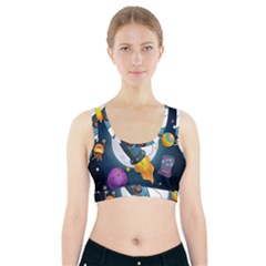 Spaceship Astronaut Space Sports Bra With Pocket by Hannah976