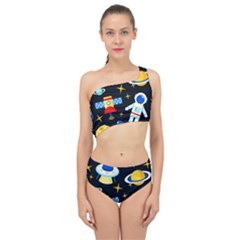 Space Seamless Pattern Cartoon Art Spliced Up Two Piece Swimsuit by Hannah976