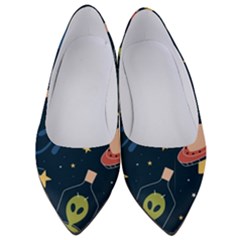 Seamless Pattern With Funny Aliens Cat Galaxy Women s Low Heels by Hannah976