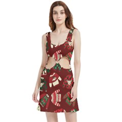 Ugly Sweater Wrapping Paper Velour Cutout Dress by artworkshop