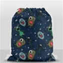 Monster Alien Pattern Seamless Background Drawstring Bag (Small) View1