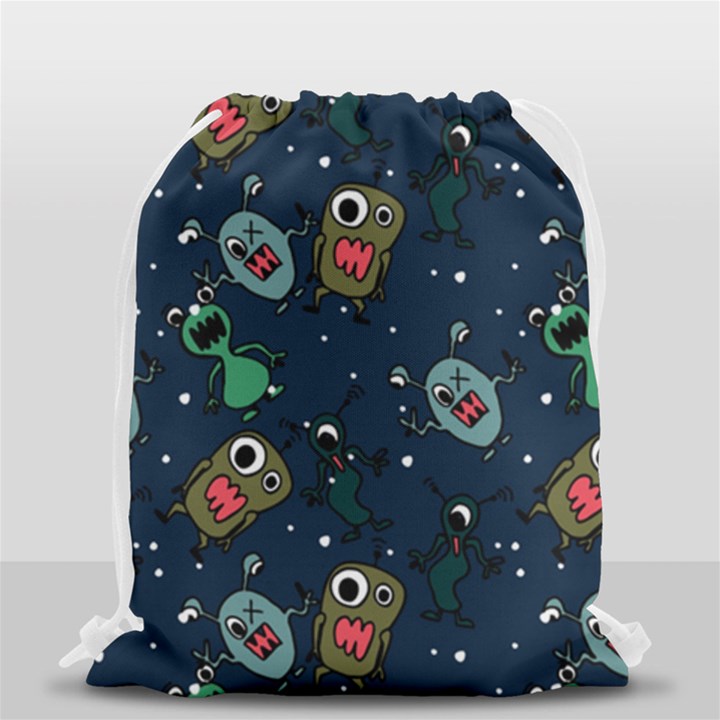 Monster Alien Pattern Seamless Background Drawstring Bag (Small)