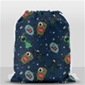 Monster Alien Pattern Seamless Background Drawstring Bag (Small) View2