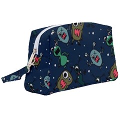 Monster Alien Pattern Seamless Background Wristlet Pouch Bag (large) by Hannah976