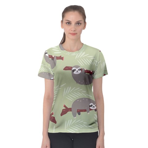 Sloths Pattern Design Women s Sport Mesh T-shirt by Hannah976