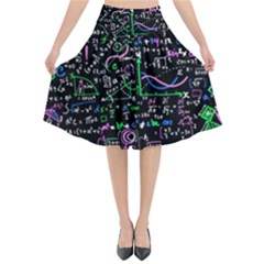 Math Linear Mathematics Education Circle Background Flared Midi Skirt by Hannah976