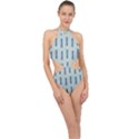 Blue King Pineapple  Halter Side Cut Swimsuit View1